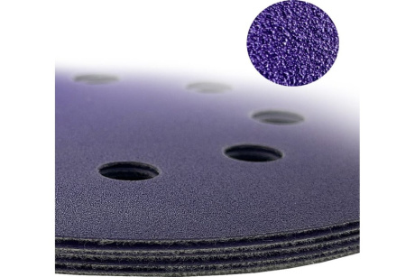 Купить Диск шлифовальный ABRAFORCE Purple Film на плёночной основе  8 отв.  125мм Р400  уп. 5 шт. фото №7